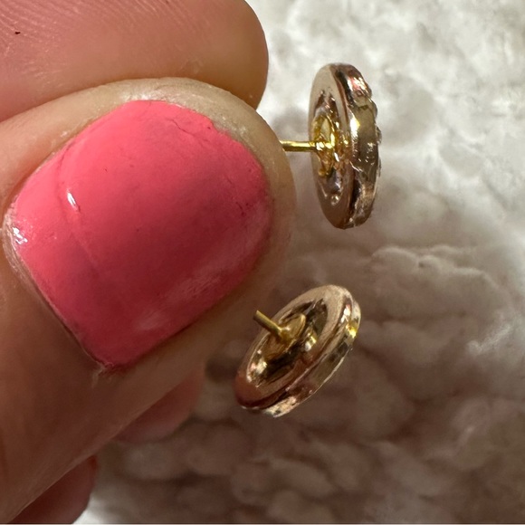 CELINE Gold and Rhinestone small buttons that have been turned into studs - Picture 15 of 15